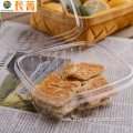 Disposable plastic clear hinged clamshell container